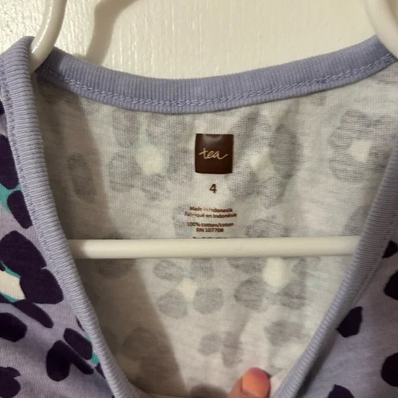 Tea Collection Purple Gray Raglan Dress - Picture 2 of 2